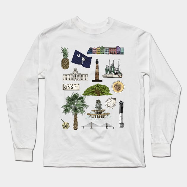 Charleston Flash Sheet Long Sleeve T-Shirt by Elizabeth Weglein Art